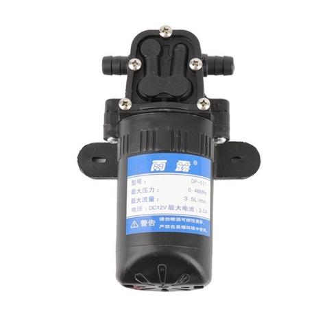 Bomba de agua eléctrica agrícola, duradera, CC, 12V, 70 PSI, Micro diafragma de alta presión, rociador de agua, 3,5l/min, color negro ► Foto 1/1