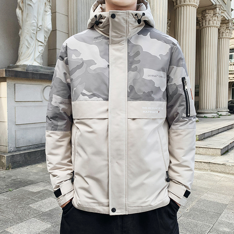 BROWON-Chaqueta de invierno con cremallera para hombre, abrigo grueso de camuflaje que mantiene el calor, 2022 ► Foto 1/6