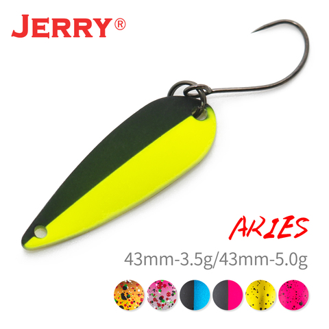 Jerry Aries Hierro micro trucha cuchara de pesca adornos spinner brillo área del lago meta cebo 3.5g 5g señuelo lucio ► Foto 1/6