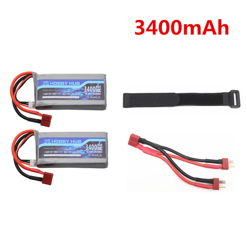 Cargador de batería Lipo de 3400mah y 7,4 v para Wltoys 12428 12423 RC, coche de cuatro ruedas RC para Feiyue 03 Q39 piezas de control remoto ► Foto 1/2