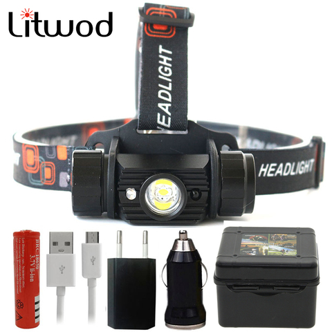 Litwod-minifaro con Sensor infrarrojo recargable por UsB, linterna de cabeza con batería de 18650, Z209011 ► Foto 1/6