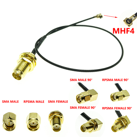 MHF4 U FL/IPX IPEX UFL to RP-SMA SMA hembra hombre WiFi antena Pigtail Cable ufl ipex 0,81 MM para tarjeta WIFI de PCI ► Foto 1/6