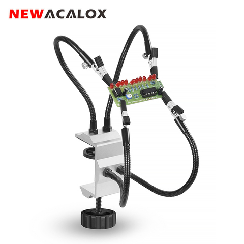 Pinza de escritorio NEWACALOX soporte de estación de soldadura PCB cocodrilo Clip Multi soldadura ayuda mano herramienta de tercera mano para reparación de soldadura ► Foto 1/6