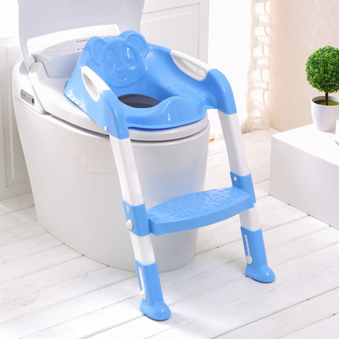 2 colores plegable orinal bebé infantil niños asiento de entrenamiento para el baño ajustable con escalera portátil urinario orinal asiento de entrenamiento de los niños ► Foto 1/6