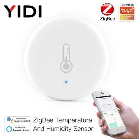 Tuya-Sensor inteligente ZigBee de temperatura y humedad, dispositivo de seguridad alimentado por batería con aplicación Tuya Smart Life, Alexa y Google Home ► Foto 1/6