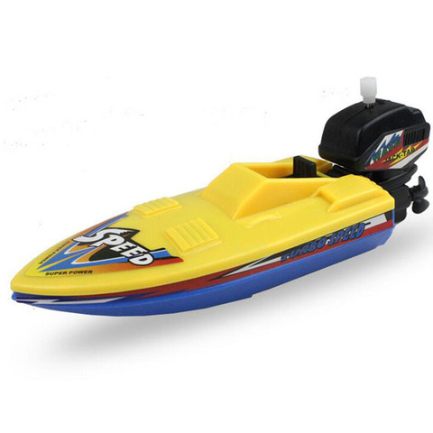 Barco de juguete de velocidad flotante para niños, juguete clásico de cuerda mecánica, bañera, ducha, baño, 1 unidad ► Foto 1/6