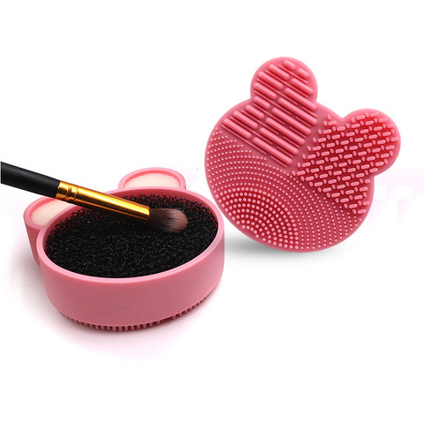 Limpiador de brochas de maquillaje multifunción, belleza para quitar el polvo, cepillo de maquillaje, limpieza en seco y húmedo, herramienta de esponja de silicona ► Foto 1/6