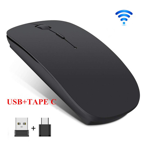 Ratón inalámbrico PC silenciosa Mouse recargable Mouse 2,4G USB TAPE-C los ratones ópticos para PC portátil Tablet teléfono inteligente ► Foto 1/6