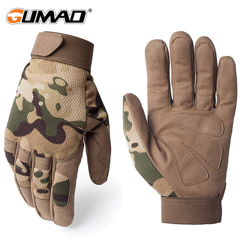 Guantes tácticos al aire libre Multicam ejército bicicleta militar Airsoft senderismo escalada tiro Paintball Camo deporte guante de dedo completo ► Foto 1/6