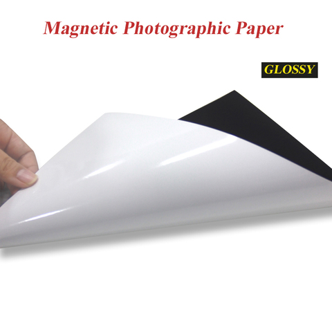 Magnético papel fotográfico A4 4R magnético pasta de inyección de tinta de papel fotografía para imprimir pegatinas brillantes diy imán de nevera ► Foto 1/4