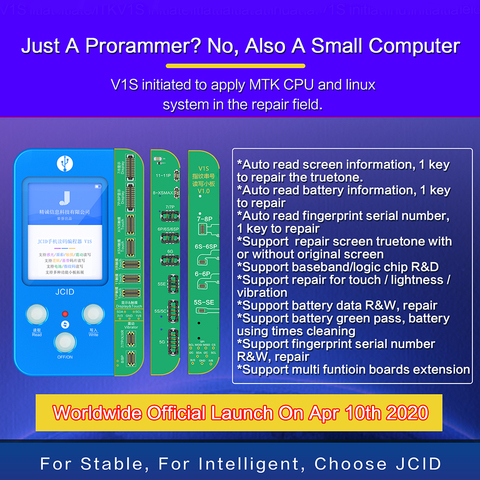 JC V1S-programador de huella dactilar para iPhone 7, 8 X, 11Pro MAX, con lógica de Color Original, batería potente, lectura de códigos de teléfono ► Foto 1/6