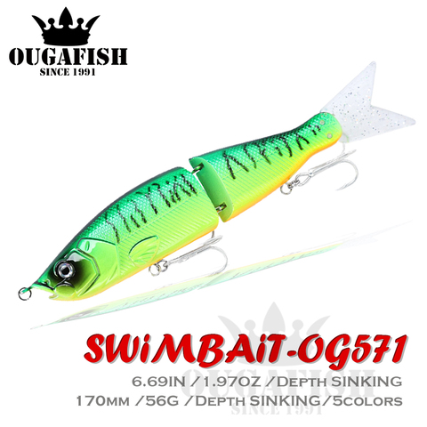 Swimbait Señuelo de Pesca de Mar falsa pescado Weights17cm/56g aparejos de pesca lubina agua salada señuelos Trolling nadar cebo Artificial Isca ► Foto 1/6