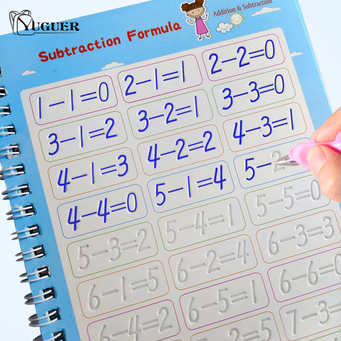 Libro de ejercicios educativos en 3D para niños, cuaderno reutilizable para caligrafía Digital aprendiendo aritmética, libros de escritura de matemáticas ► Foto 1/6