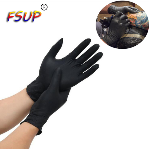 FSUP espesar 50 unids/lote guantes desechables de nitrilo guante de seguridad guante de trabajo antiestático impermeable jardín tatuaje belleza mecánico ► Foto 1/6