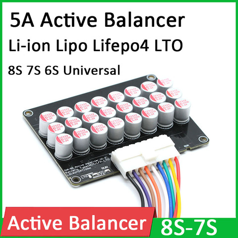 Equilibrador de ecualizador activo 6S 7S 8S 5A, polímero Lipo Lifepo4 LTO, baterías de litio BMS, placa de equilibrio de transferencia de energía ► Foto 1/6