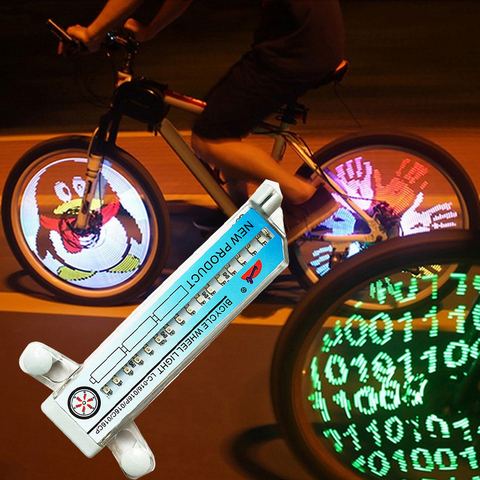 Radios de bicicleta 3D, luces LED coloridas para rueda de bicicleta, multicolor, 42 patrones, 16 LED ► Foto 1/6