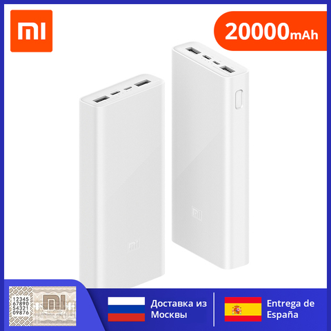 Xiaomi Power Bank 3 PLM18ZM 20000mAh 18W carga rápida bidireccional tipo C Micro banco de alimentación de entrada para iPhone 11 Pro XR X para Samsung ► Foto 1/6