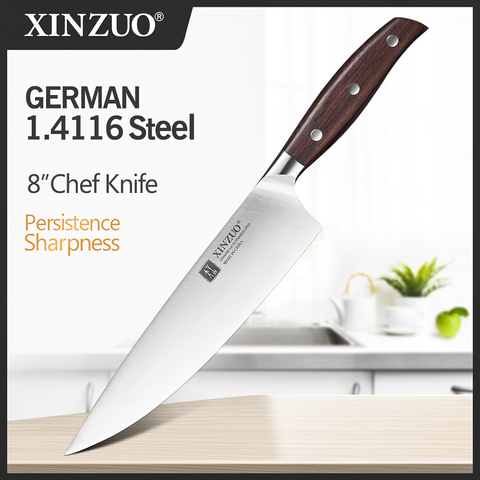 XINZUO-cuchillo de Chef de 8 pulgadas, cuchillo de cocina de acero inoxidable forjado DIN 1,4116 de Alemania, cuchillo de Chef, cuchillo de cocina Gyuto ► Foto 1/6