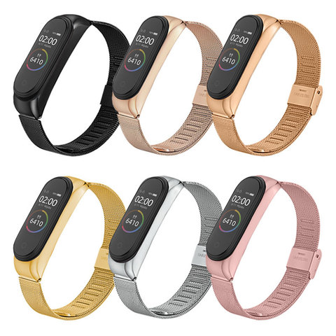 Correa de Metal para Xiaomi Mi Band 5, 4 y 3, pulsera inteligente deportiva de acero inoxidable, repuesto para Xiaomi Band5, Mi band 5 ► Foto 1/6