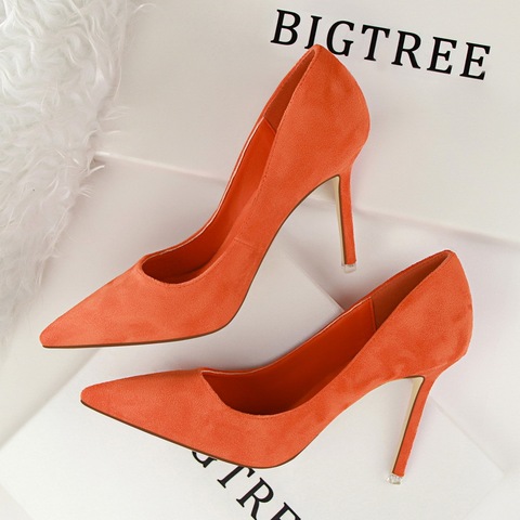 BIGTREE-zapatos de tacón alto de aguja para mujer, calzado informal, puntiagudos ► Foto 1/6