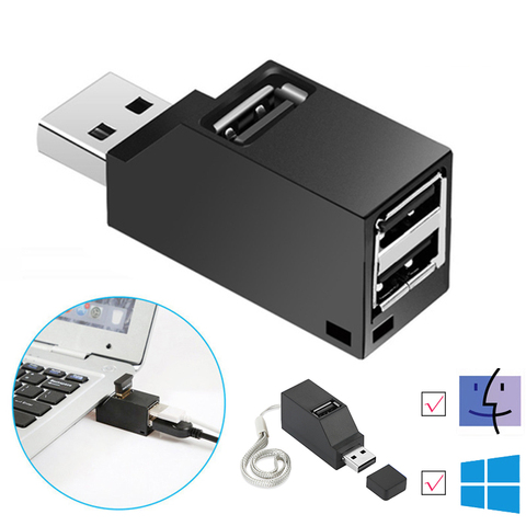 Concentrador de red USB 3,0 inalámbrico 3 en 1 para ordenador portátil, adaptador de PC, concentrador de carga USB 2,0, 3 puertos, divisor, Dell, Lenovo, accesorios ► Foto 1/6