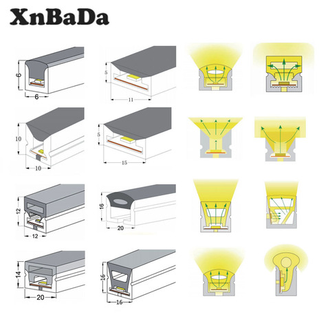 Tira de luces Flexible de Gel de sílice, tubo de cuerda de LED neón WS2812B WS2811 SK6812, tubo de lámpara suave impermeable IP67 de 1-5M ► Foto 1/6