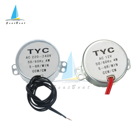 Motor síncrono de torsión robusta para soplador de aire caliente, CA, 240V, 220V, 12V, 50/60Hz, 4W, 5-6RPM, TYC-50 CCW/CW ► Foto 1/6