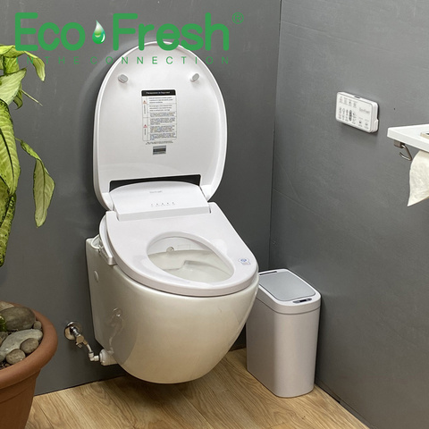 EcoFresh-asiento de inodoro inteligente, tapa de inodoro eléctrico, bidé inteligente, limpieza de calor, masaje en seco, cuidado para niños y mujeres ► Foto 1/6