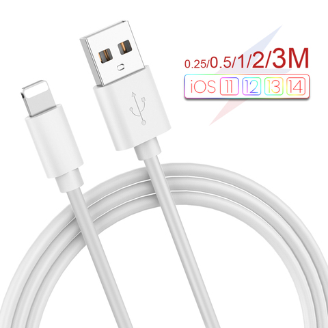 Cable USB de carga rápida para teléfono móvil, Cable de carga rápida 2A para iPhone 12 11 XS Max XR X 8 7 6 6S 5S ► Foto 1/6