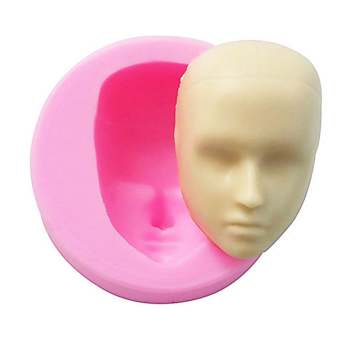 Moldes de arcilla polímeros 3D, Gel de silicona BJD, cabeza de muñeca humana, molde para pastel artesanal ► Foto 1/6