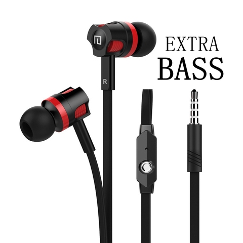 Auriculares Extra Bass con cable, cascos deportivos de 3,5mm con micrófono, estilo Noodles, para Samsung ► Foto 1/6