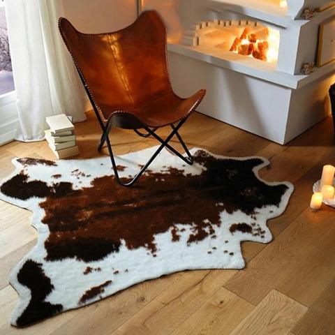 Alfombra con estampado de animales de vaca para silla, sala de estar tapete antideslizante para, decoración para salón ► Foto 1/6