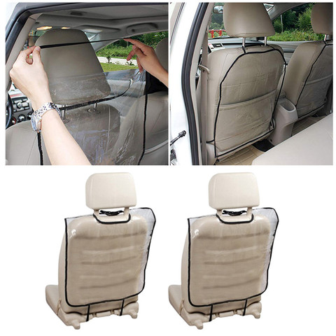 Funda protectora de asiento trasero de coche para niños, 2 uds., antibarro, cojín para asiento, alfombrilla para patadas, accesorios para coche ► Foto 1/6