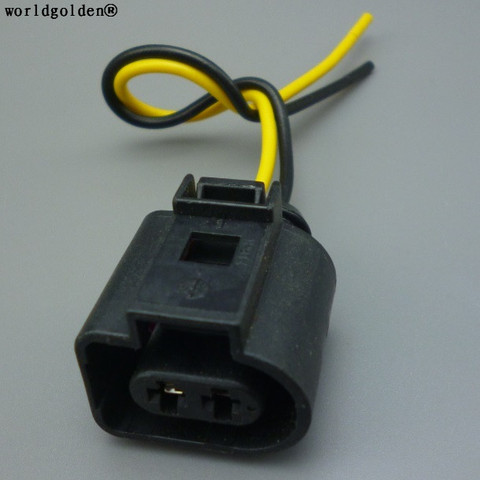 Worldgolden-Conector de bocina eléctrica hembra sellada, 2 pines/vía, 3,5mm, para AUDI VW, Skoda, Passat, grupo VAG, 1J0973722, 1J0, 973, 72 ► Foto 1/5