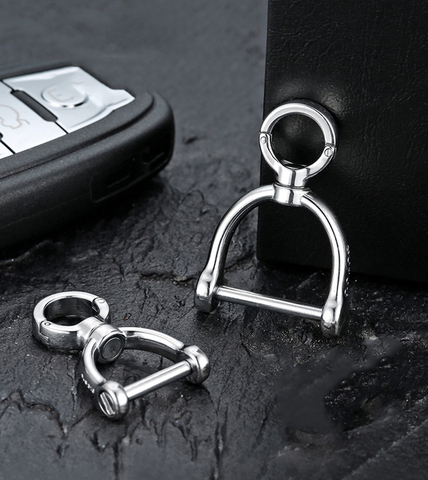 Llavero giratorio de titanio de 360 grados para coche, cadena de lujo con hebilla de herradura de acero inoxidable, regalo creativo, venta al por mayor ► Foto 1/6