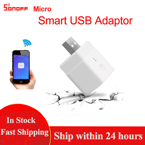 SONOFF-Mini adaptador de carga USB inalámbrico para el hogar, adaptador inteligente de 5V con Wifi, funciona con Alexa y Google Home ► Foto 1/6