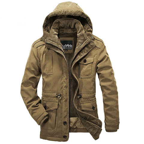 Chaqueta de invierno gruesa de dos piezas, forro de lana desmontable para hombre, parka militar para hombre de talla grande 4XL, parkas muy cálidas para hombre ► Foto 1/6