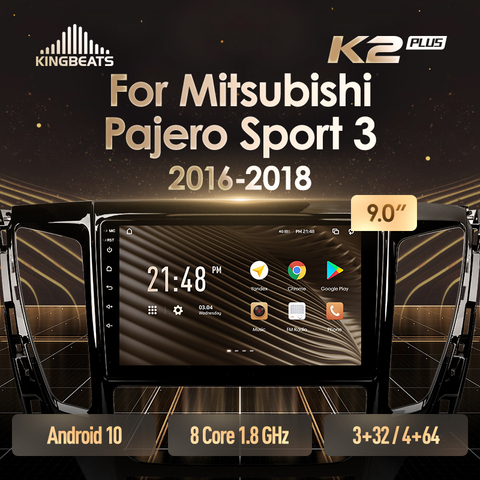 KingBeats-Radio Multimedia con GPS para coche, Radio con reproductor, Android 10, ocho núcleos, unidad principal HU, 4G en el tablero, navegador, 2 din, estéreo, 2din, DDR4, para Mitsubishi Pajero Sport 3 ► Foto 1/6