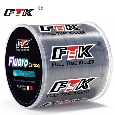FTK-señuelo de revestimiento de fibra de carbono, 300M, sedal de pesca de 0,14-0,5mm, 1,88-15,6 kg, líder usable, accesorios de línea de fluorocarbono ► Foto 1/6