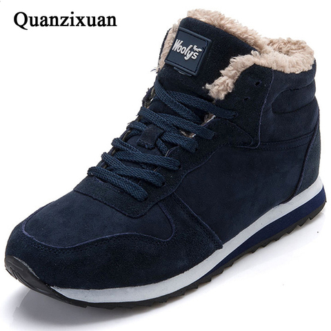 Botas de hombre 2022 botas de nieve de invierno para hombre Botas de gamuza con cordones para hombre zapatillas de deporte para hombre trabajo antideslizante zapatos Hombre Zapatos vulcanizados ► Foto 1/6