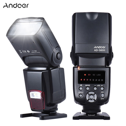 Andoer-Flash de cámara Universal AD-560 II, GN50 Speedlite, con luz de relleno ajustable, para Canon, Nikon, Olympus, Pentax, DSLR, disponible en Rusia ► Foto 1/6