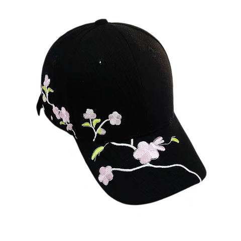 Gorra de béisbol de algodón con bordado de flores de ciruelo para hombre y mujer, gorro de béisbol con bordado de flores de ciruelo, Cierre trasero, estilo deportivo, Unisex ► Foto 1/6