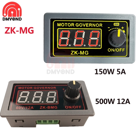 Regulador de Motor ZK-MG/9-60V 5A/12A PWM, codificador de velocidad ajustable CC, pantalla Digital, ciclo de trabajo, frecuencia máxima de 15A 20A ► Foto 1/6