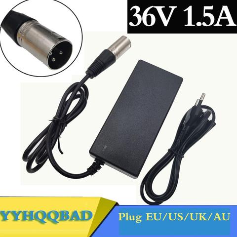 36V 1.5A 3-pin XLR de plomo-ácido batteryE-bicicleta Cargador eléctrico de scooter e-bicicleta silla de ruedas cargador ► Foto 1/6