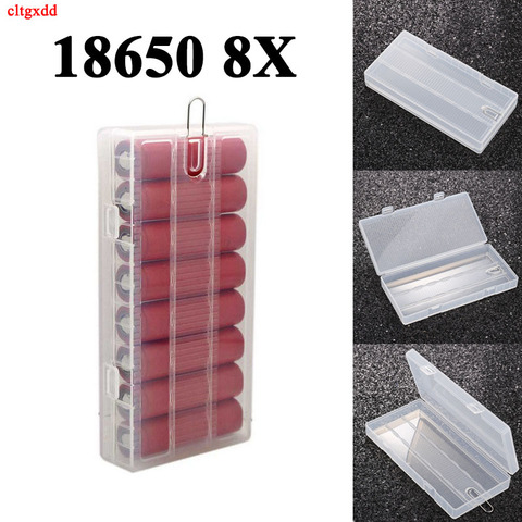 Funda porta baterías 8X18650, caja de almacenamiento de batería de 18650 PP con soporte de gancho, transparente, fuerte, caja de protección dura, 1 ud. ► Foto 1/6