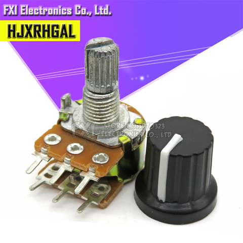 5Sets 5 uds + 5 uds WH148 B1K ~ B1M ohm 1K 2K 5K 10K 20K 6Pin 15mm 10K 3 Terminal conicidad lineal potenciómetro giratorio para Arduino ► Foto 1/4