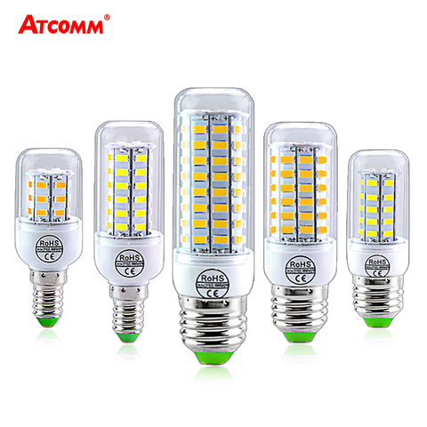 Bombilla LED ampolla E27 E14, 24, 36, 56, 72 LED, 220V, SMD 5730, Bombilla de maíz sin parpadeo, blanco cálido y frío ► Foto 1/1