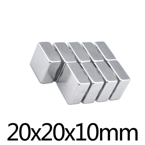 Imanes de neodimio potentes, imanes de 20x20x10mm, 20x20x10mm, 1/2/3/5/10/20 piezas 10 ► Foto 1/3