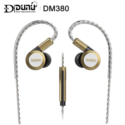 DUNU-auricular intrauditivo DM380, dispositivo de audio con controlador de diafragma de titanio Triple, cruzado activo HiFi con micrófono/3 botones de fácil conducción ► Foto 1/6