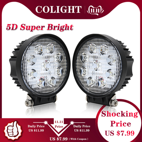CO LIGHT-Luz LED de trabajo 5D de 27W y 4,3 pulgadas, foco reflector para camión, barco, todoterreno, Lada, ATV, 4WD, 12V, 24V, antiniebla ► Foto 1/6